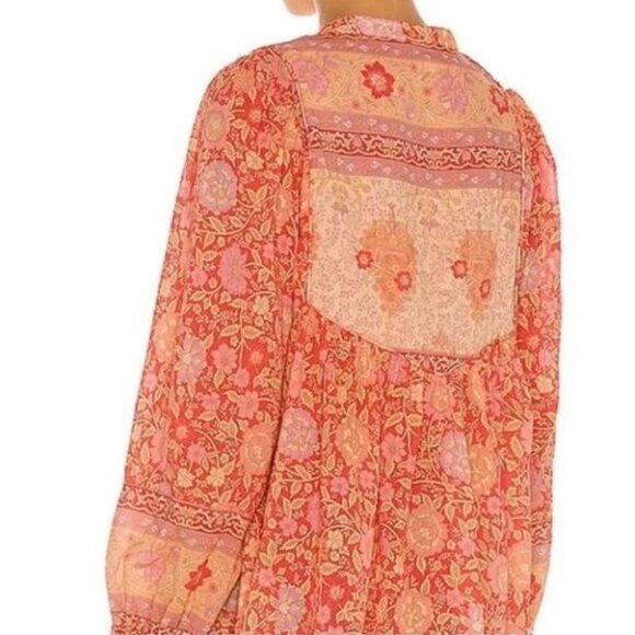 NWT Spell and the Gypsy Designs Collective Love Story Blouse Top Coral Red XS - Picture 14 of 16